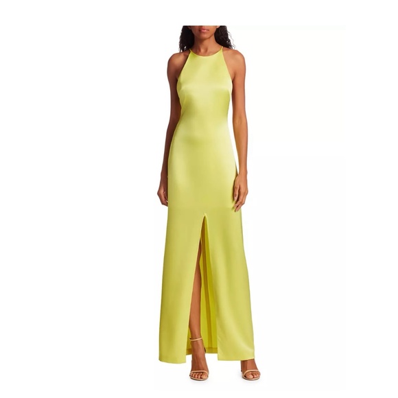 Alice + Olivia Dresses & Skirts - Alice + Olivia Ettley Halter Maxi Dress in Yellow / Lime